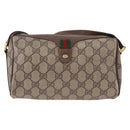 GUCCI GG Supreme Web Sherry Line Bag PVC Beige Gold 89 02 018 Auth 193543-13