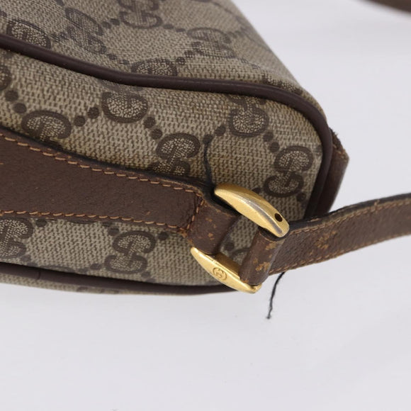 GUCCI GG Supreme Web Sherry Line Bag PVC Beige Gold 89 02 018 Auth 193543