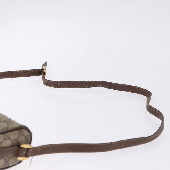 GUCCI GG Supreme Web Sherry Line Bag PVC Beige Gold 89 02 018 Auth 193543