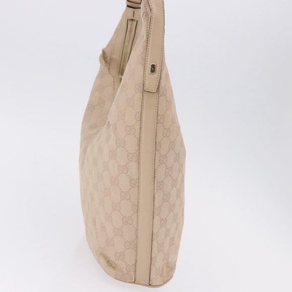GUCCI GG Canvas Shoulder Bag Beige Gold 73885 Auth 193546A