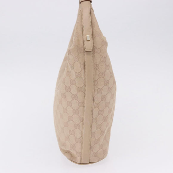 GUCCI GG Canvas Shoulder Bag Beige Gold 73885 Auth 193546A