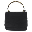Salvatore Ferragamo Vala Hand Bag Canvas 2way Black Gold Auth 193549-13