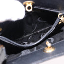 Salvatore Ferragamo Vala Hand Bag Canvas 2way Black Gold Auth 193549-22