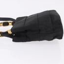 Salvatore Ferragamo Vala Hand Bag Canvas 2way Black Gold Auth 193549-4