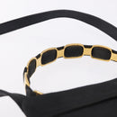 Salvatore Ferragamo Vala Hand Bag Canvas 2way Black Gold Auth 193549-8