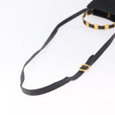 Salvatore Ferragamo Vala Hand Bag Canvas 2way Black Gold Auth 193549-9
