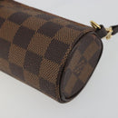 LOUIS VUITTON Damier Ebene Papillon Pouch LV Auth 193550V-9