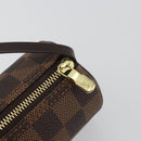 LOUIS VUITTON Damier Ebene Papillon Pouch LV Auth 193550V-10