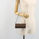 LOUIS VUITTON Damier Ebene Papillon Pouch LV Auth 193550V-20