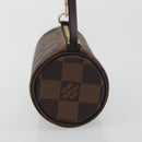LOUIS VUITTON Damier Ebene Papillon Pouch LV Auth 193550V-4