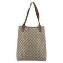 GUCCI GG Supreme Web Sherry Line Tote Bag PVC Beige 39 02 003 Auth 193552A-3