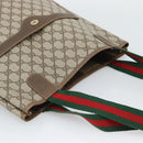 GUCCI GG Supreme Web Sherry Line Tote Bag PVC Beige 39 02 003 Auth 193552A-6