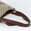 GUCCI GG Supreme Web Sherry Line Tote Bag PVC Beige 39 02 003 Auth 193552A-7