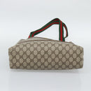 GUCCI GG Supreme Web Sherry Line Tote Bag PVC Beige 39 02 003 Auth 193552A-9