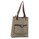 GUCCI GG Supreme Web Sherry Line Bag PVC Beige Gold 002 123 6487 Auth 193553A-1