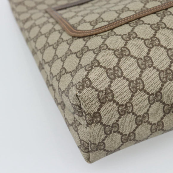 GUCCI GG Supreme Web Sherry Line Bag PVC Beige Gold 002 123 6487 Auth 193553A