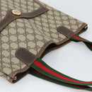 GUCCI GG Supreme Web Sherry Line Bag PVC Beige Gold 002 123 6487 Auth 193553A-6