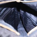 PRADA Chain Shoulder Tote Bag Nylon Black Gold Auth 193554-18
