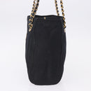 PRADA Chain Shoulder Tote Bag Nylon Black Gold Auth 193554-4