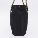 PRADA Chain Shoulder Tote Bag Nylon Black Gold Auth 193554-5