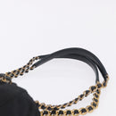 PRADA Chain Shoulder Tote Bag Nylon Black Gold Auth 193554-8