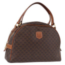 CELINE Macadam Canvas Hand Bag PVC Leather Brown Gold Auth 193555-1