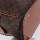 CELINE Macadam Canvas Hand Bag PVC Leather Brown Gold Auth 193555-14