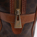 CELINE Macadam Canvas Hand Bag PVC Leather Brown Gold Auth 193555-10