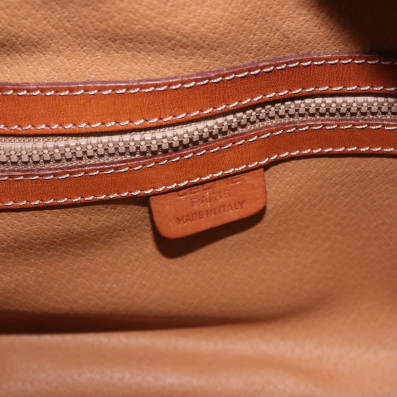 CELINE Macadam Canvas Hand Bag PVC Leather Brown Gold Auth 193555