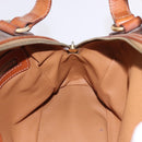 CELINE Macadam Canvas Hand Bag PVC Leather Brown Gold Auth 193555-18