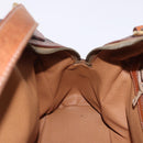 CELINE Macadam Canvas Hand Bag PVC Leather Brown Gold Auth 193555-19