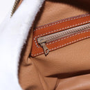 CELINE Macadam Canvas Hand Bag PVC Leather Brown Gold Auth 193555-20