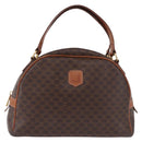 CELINE Macadam Canvas Hand Bag PVC Leather Brown Gold Auth 193555-13