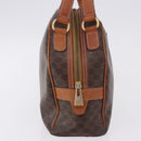 CELINE Macadam Canvas Hand Bag PVC Leather Brown Gold Auth 193555-4