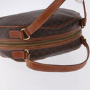 CELINE Macadam Canvas Hand Bag PVC Leather Brown Gold Auth 193555-6