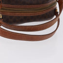 CELINE Macadam Canvas Hand Bag PVC Leather Brown Gold Auth 193555-7