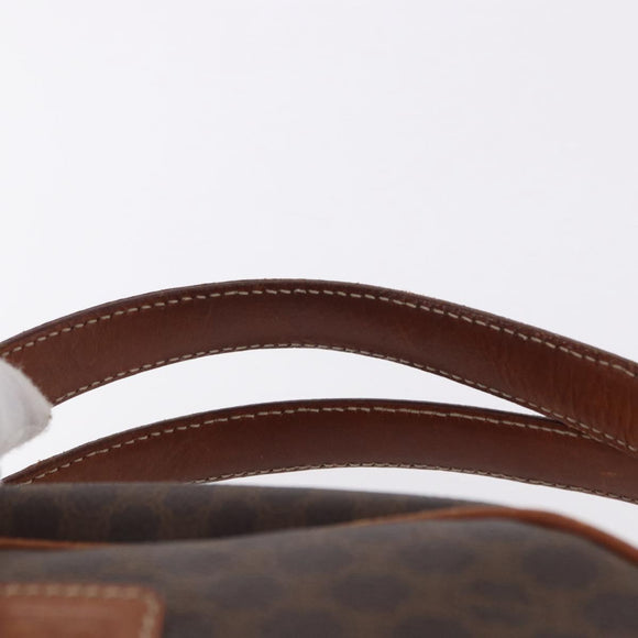 CELINE Macadam Canvas Hand Bag PVC Leather Brown Gold Auth 193555