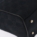 GUCCI GG Canvas Hand Bag Black Gold 145810 Auth 193556A-16