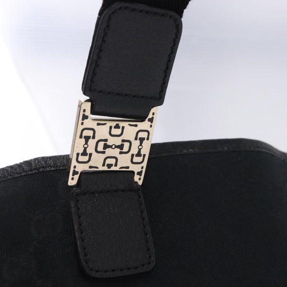 GUCCI GG Canvas Hand Bag Black Gold 145810 Auth 193556A