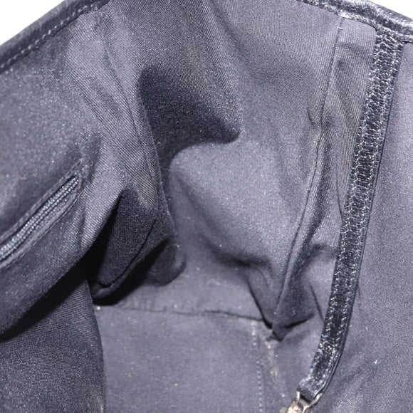 GUCCI GG Canvas Hand Bag Black Gold 145810 Auth 193556A