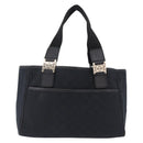 GUCCI GG Canvas Hand Bag Black Gold 145810 Auth 193556A-2