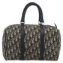 Christian Dior Trotter Canvas Boston Bag Navy Silver Auth 193558-2