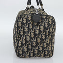 Christian Dior Trotter Canvas Boston Bag Navy Silver Auth 193558-4