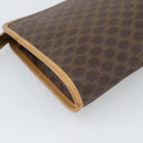 CELINE Macadam Canvas Clutch Bag PVC Leather Brown Gold Auth 193559A-15