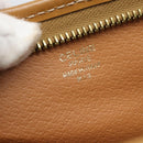 CELINE Macadam Canvas Clutch Bag PVC Leather Brown Gold Auth 193559A-12