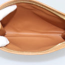 CELINE Macadam Canvas Clutch Bag PVC Leather Brown Gold Auth 193559A-10