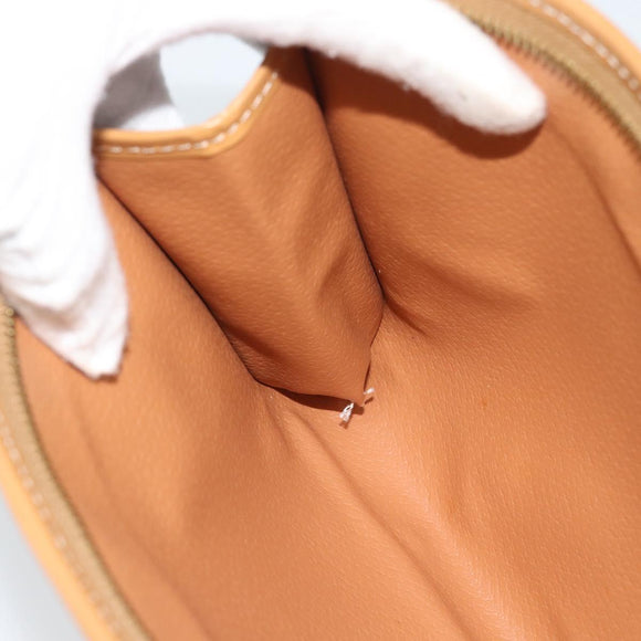 CELINE Macadam Canvas Clutch Bag PVC Leather Brown Gold Auth 193559A