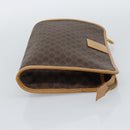 CELINE Macadam Canvas Clutch Bag PVC Leather Brown Gold Auth 193559A-4