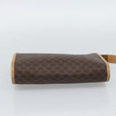 CELINE Macadam Canvas Clutch Bag PVC Leather Brown Gold Auth 193559A-6