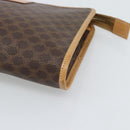 CELINE Macadam Canvas Clutch Bag PVC Leather Brown Gold Auth 193559A-7